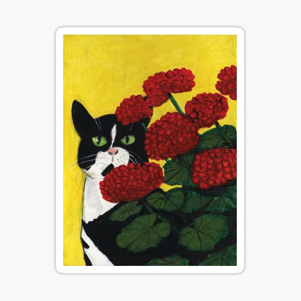 Cat Amongst the Geraniums 3 Sticker