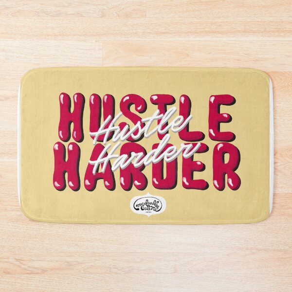 Item preview, Hustle Harder Work Hard Lettering Art (Custard Yellow) designed and sold by mydoodlesateme.