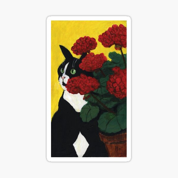 Cat Amongst the Geraniums 4 Sticker