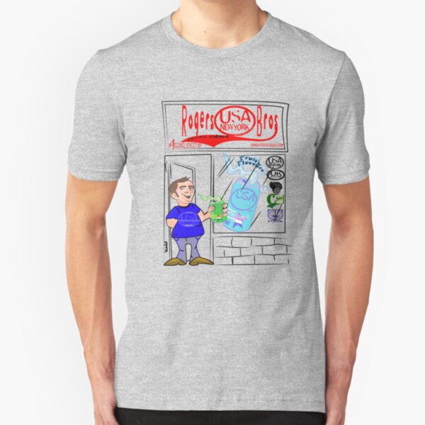 usa new york tshirt by rogers bros co Slim Fit T-Shirt