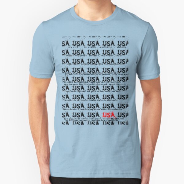 usa new york tshirt by rogers bros co Slim Fit T-Shirt