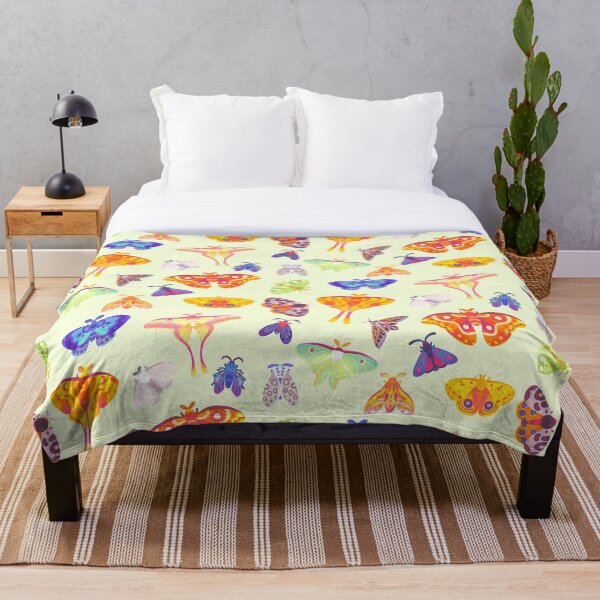 Moth - pastel Throw Blanket