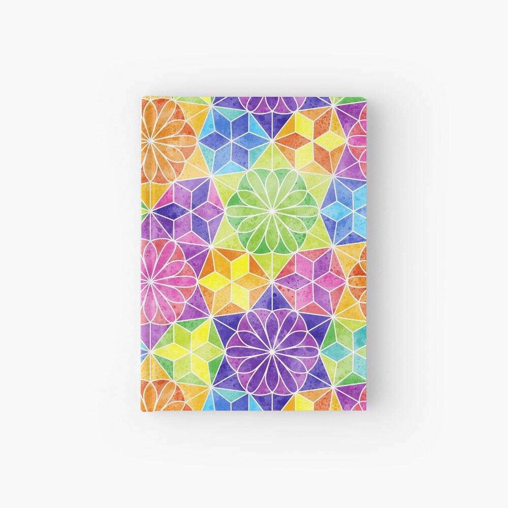 Rainbow mandala kaleidoscope Hardcover Journal