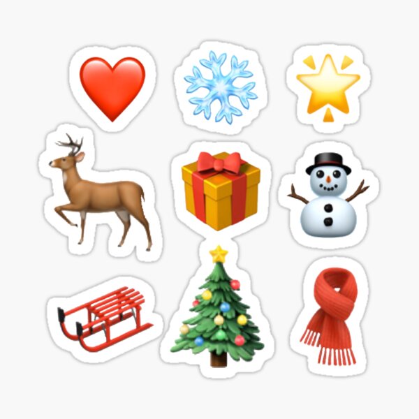 Christmas emoji stickers pack\