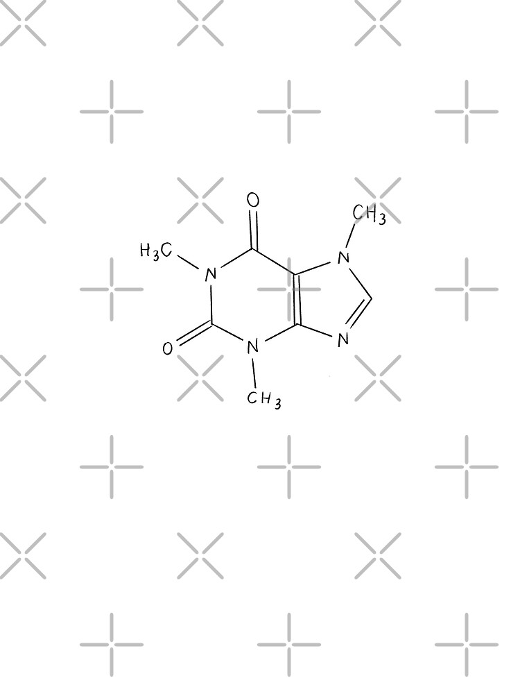 caffeine molecule on a coffee cartoon caffeine molecule on a coffee cartoon