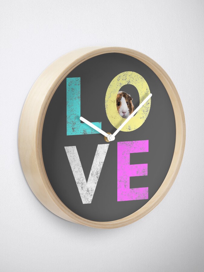 Alternate view of Funny & Cute Guinea Pig lover design Clock