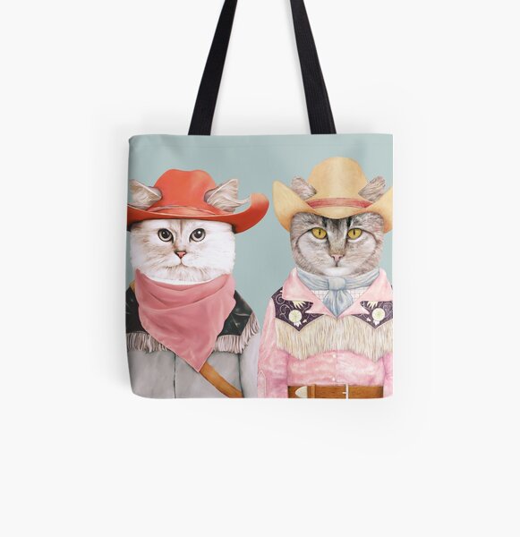 Cowboy Cats All Over Print Tote Bag