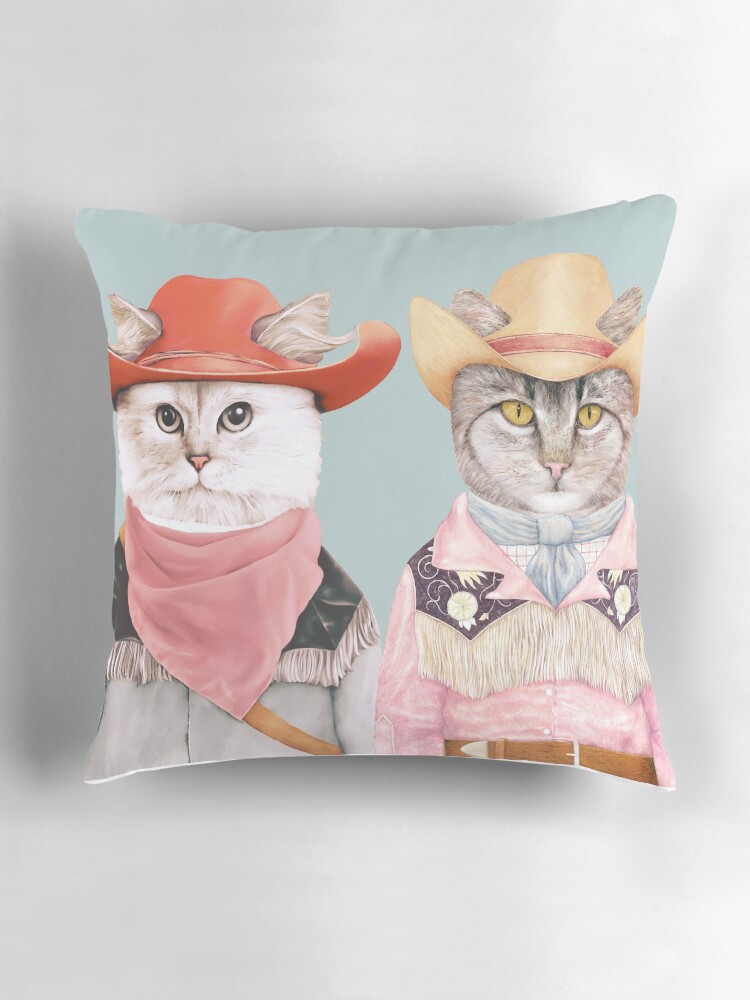 Thumbnail 3 of 4, Pillow, Cowboy Cats designed and sold by AnimalCrew.
