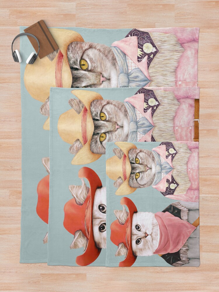 Alternate view of Cowboy Cats Throw Blanket