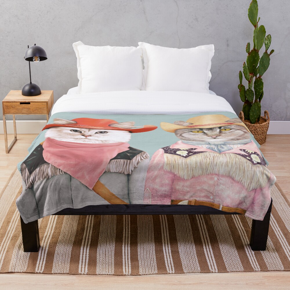 Cowboy Cats Throw Blanket