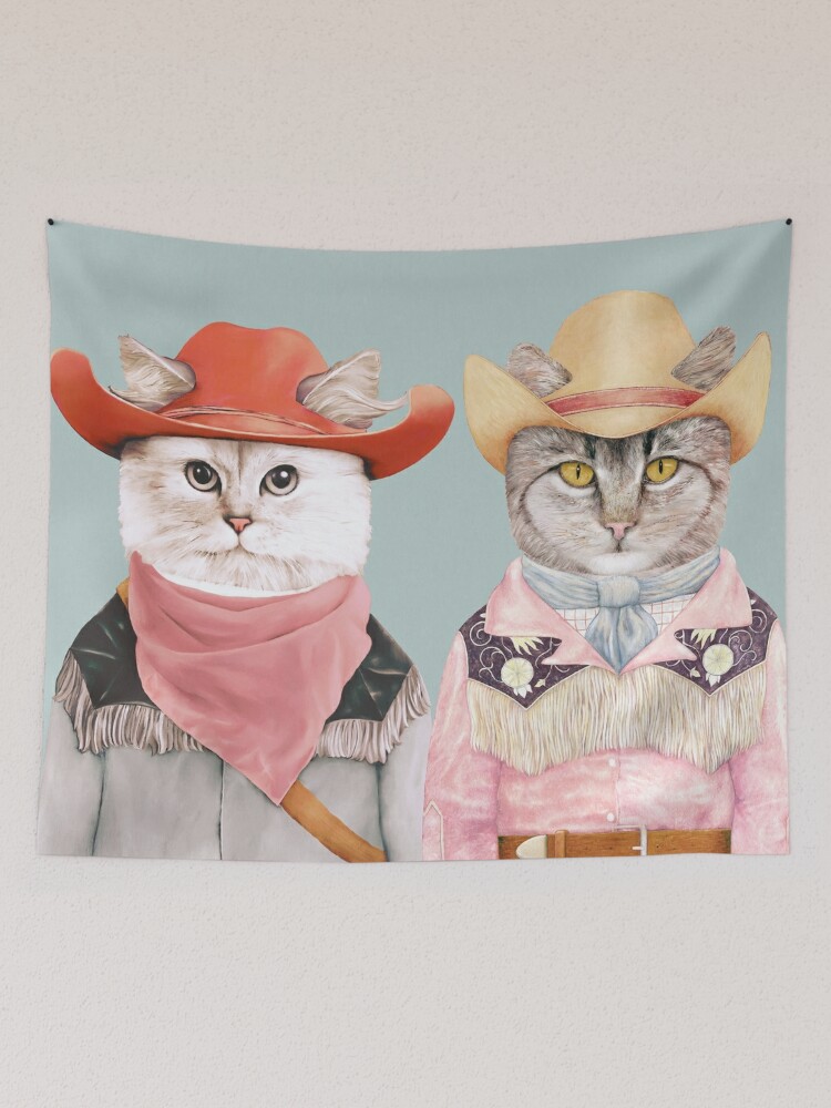 Tapestry, Cowboy Cats designed and sold by AnimalCrew