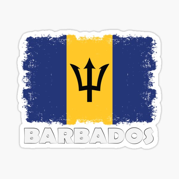 Item preview, Barbados National Flag Distress  designed and sold by IdentiTee Studios.