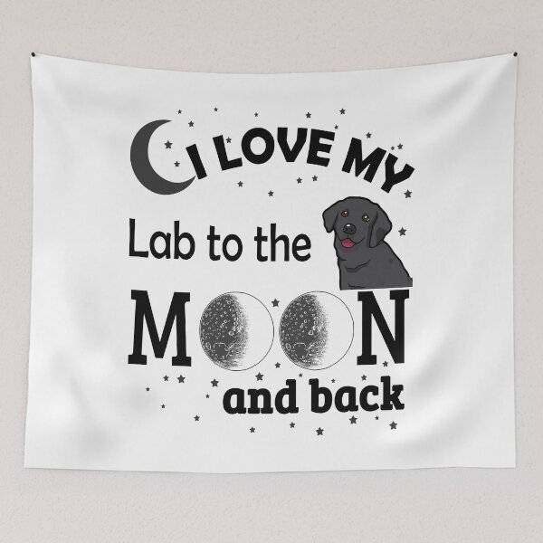 Item preview, I Love My Lab (Labrador Retriever) to The Moon And Back - Christmas And Birthday Gift Ideas (Black Font) designed and sold by ASClothDesign.