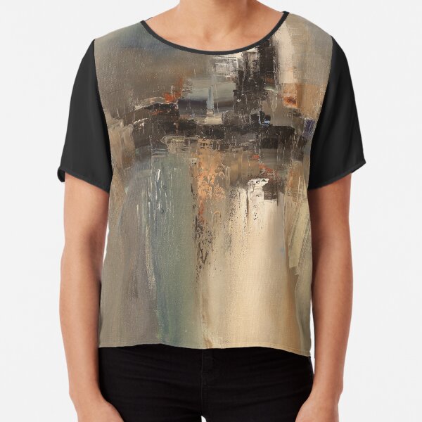 Rainy day through window abstract art Chiffon Top