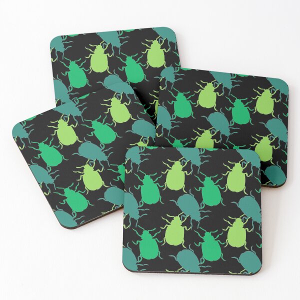 Item preview, Green Beetle Bug Pattern designed and sold by Ivy Lily Art.