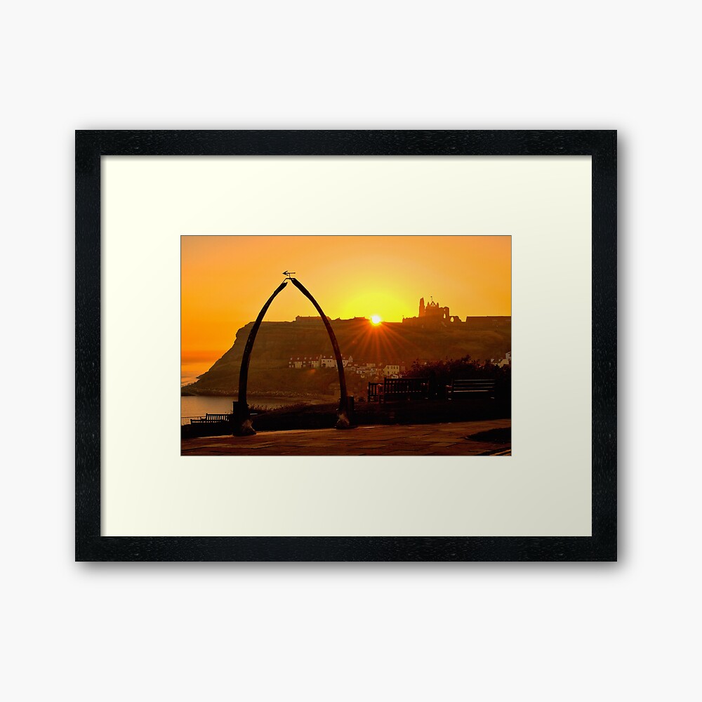 Beautiful Golden Sunrise in Whitby Framed Art Print
