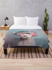 Flower Power, Salty Throw Blanket