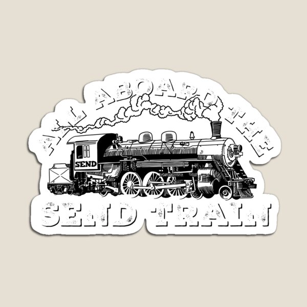 All Aboard of the Send Train - Climbing Pun Magnet