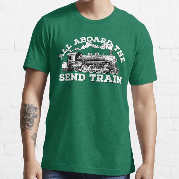All Aboard of the Send Train - Climbing Pun Essential T-Shirt