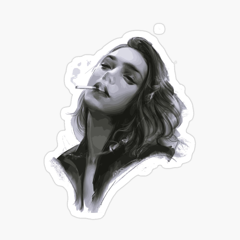 Tumblr Style Outline Girl Smoking' Mug