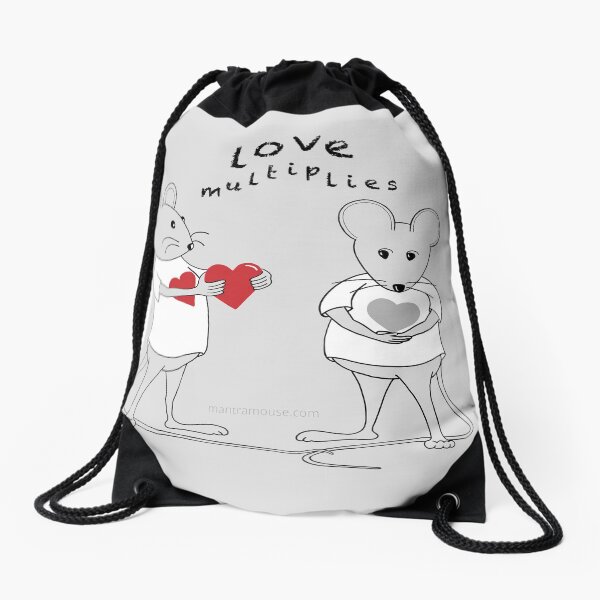 Item preview, MantraMouse® Love Multiplies Cartoon in Gray Background designed and sold by Donna Martini.