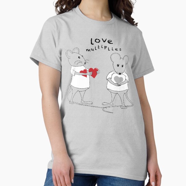Item preview, MantraMouse® Love Multiplies Cartoon in Gray Background designed and sold by Donna Martini.