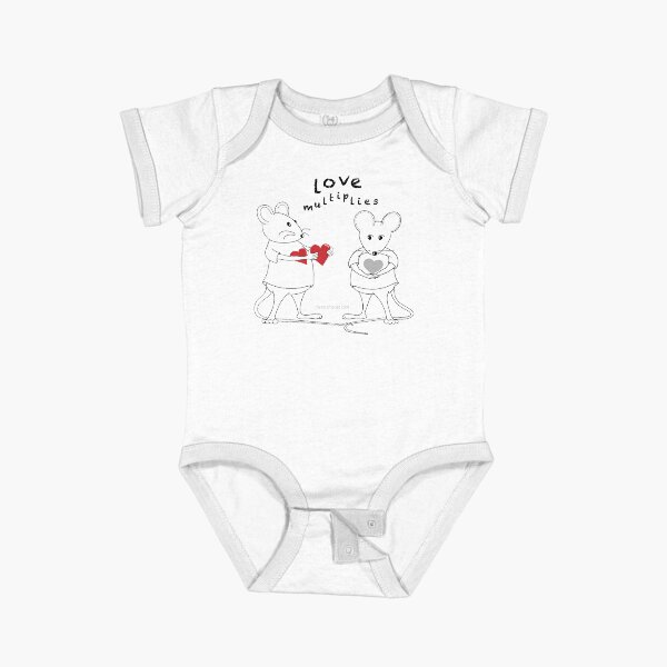 Item preview, MantraMouse® Love Multiplies Cartoon in Gray Background designed and sold by Donna Martini.