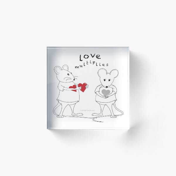 MantraMouse® Love Multiplies Cartoon Acrylic Block