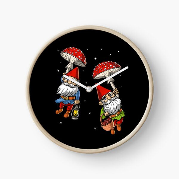 Mushroom Gnomes Clock