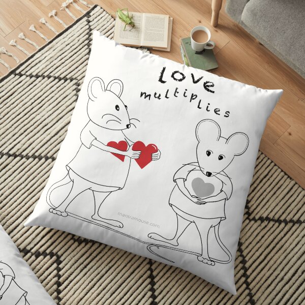 MantraMouse® Love Multiplies Cartoon Floor Pillow