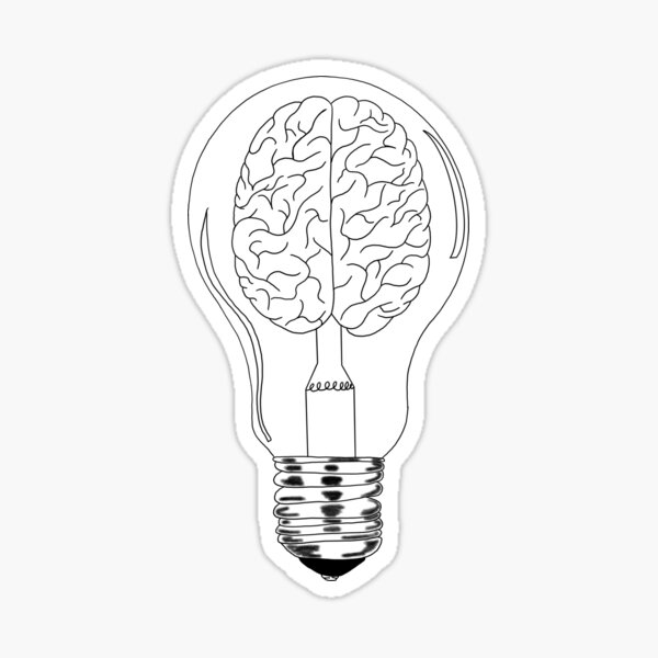 Brain lightbulb Sticker