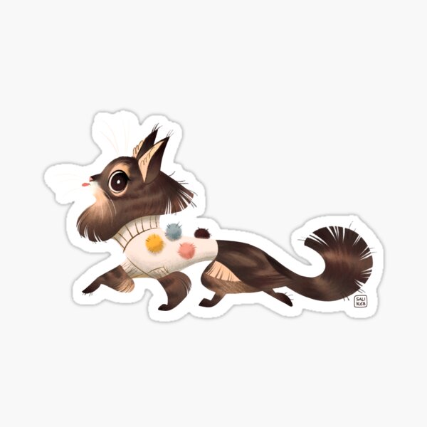 Pom Pom Sweater Cat Sticker