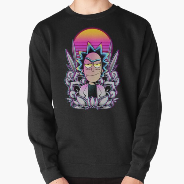 Synthwave Rick Sanchez Pullover Sweatshirt