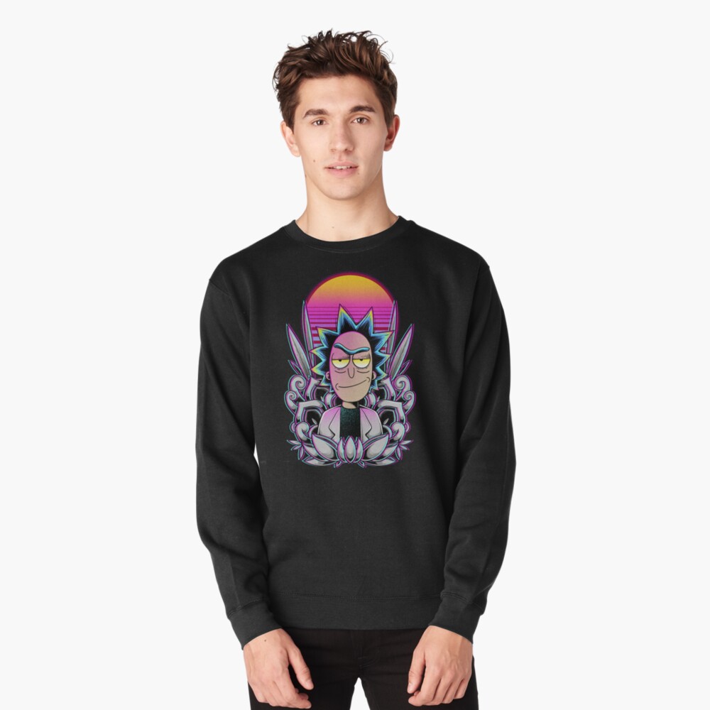 Synthwave Rick Sanchez Pullover Sweatshirt