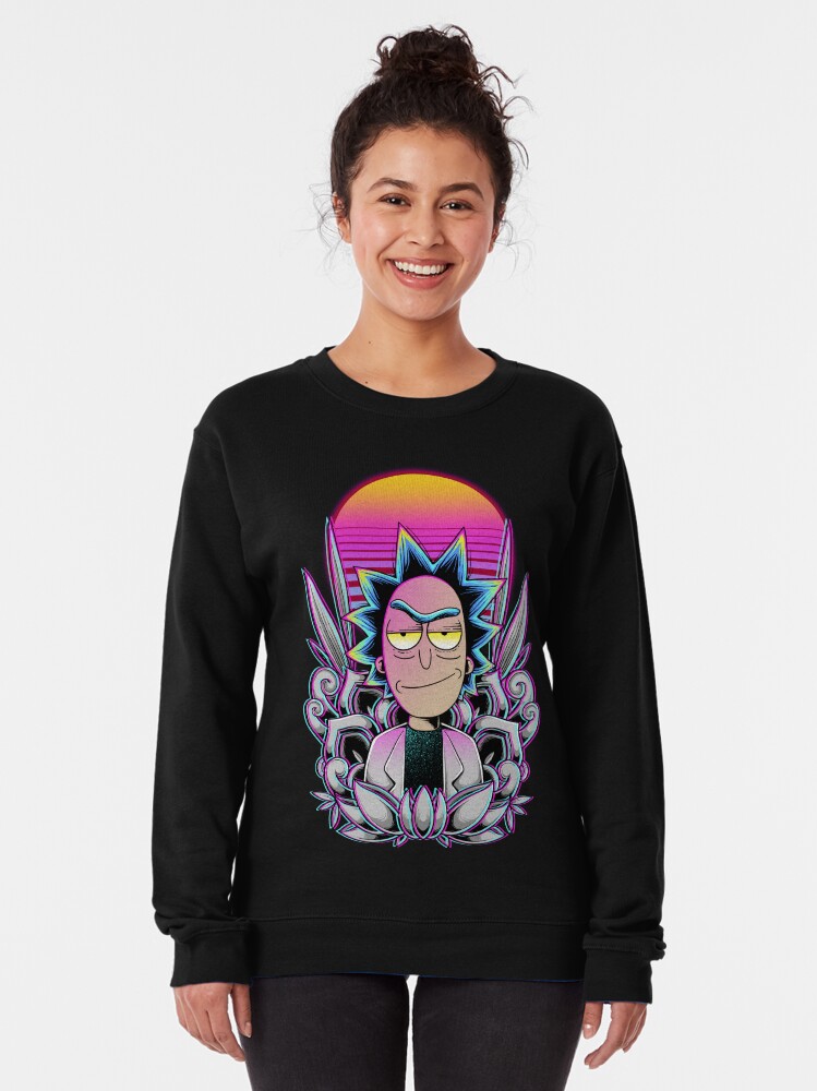 Alternate view of Synthwave Rick Sanchez Pullover Sweatshirt