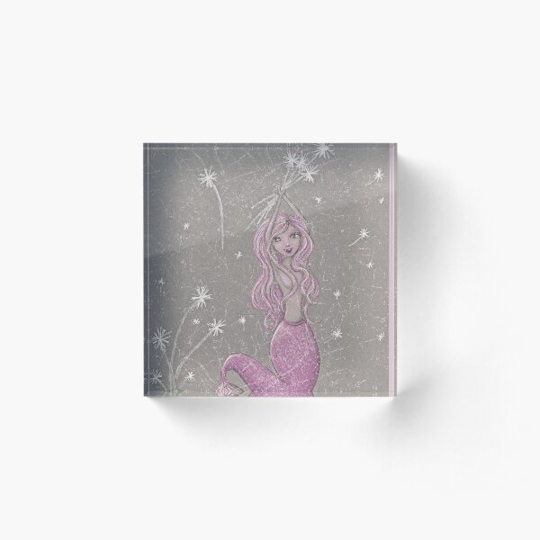 Dandelion Mermaid Acrylic Block