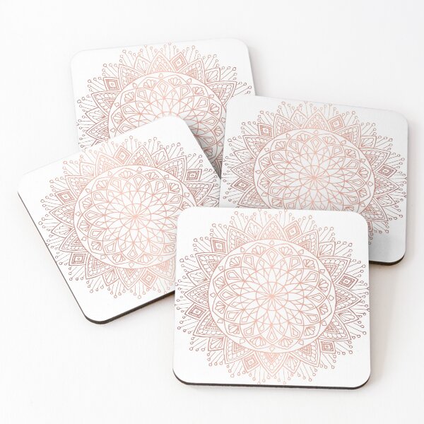 Item preview, Sacred Geometric Flower Burst Mandala in Rose Gold designed and sold by annelouw.