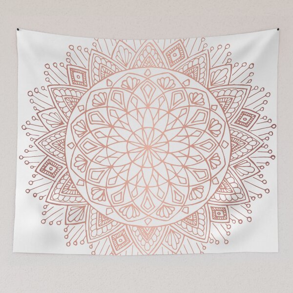 Item preview, Sacred Geometric Flower Burst Mandala in Rose Gold designed and sold by annelouw.