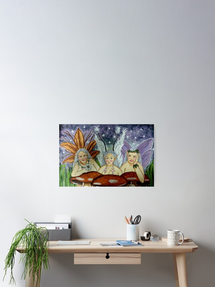 Thumbnail 2 of 3, Poster, Wize Wimmin Fae - Fairy Art designed and sold by CarolOchs.