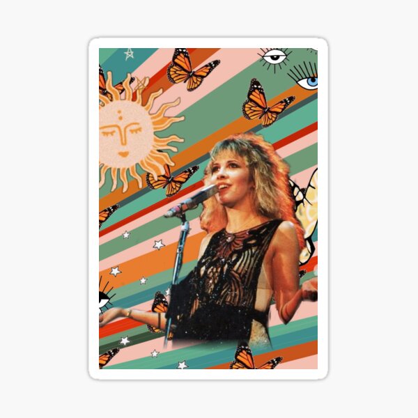Stevie Nicks groovy 70’s background Sticker