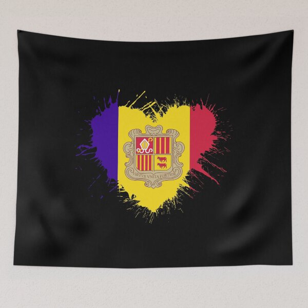 Item preview, Andorra heart flag designed and sold by 1681830934131.