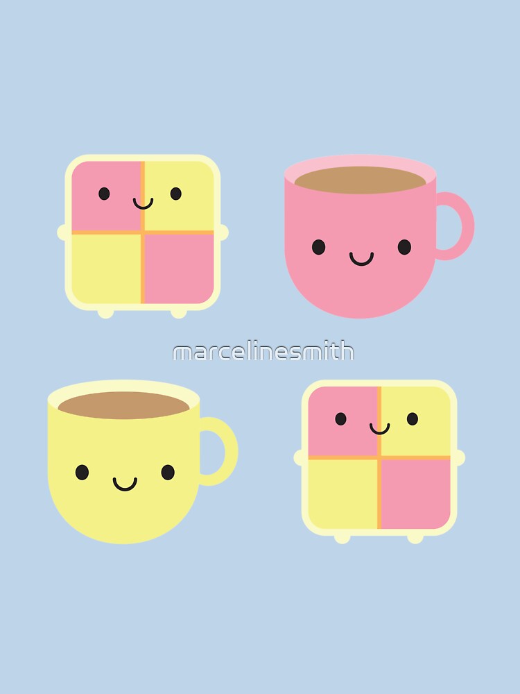 Thumbnail 7 of 7, Classic T-Shirt, Kawaii Battenberg Cake & Cup of Tea designed and sold by marcelinesmith.