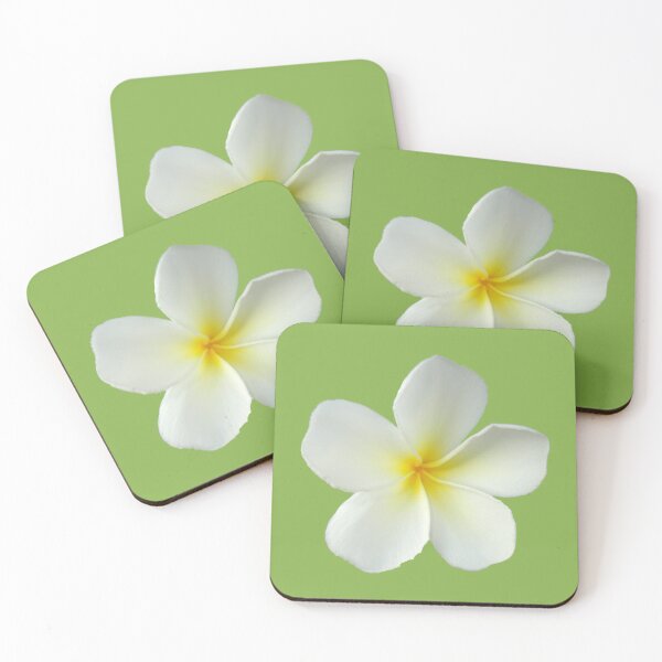 Item preview, Frangipani - White and Yellow on Light Green designed and sold by STHogan.