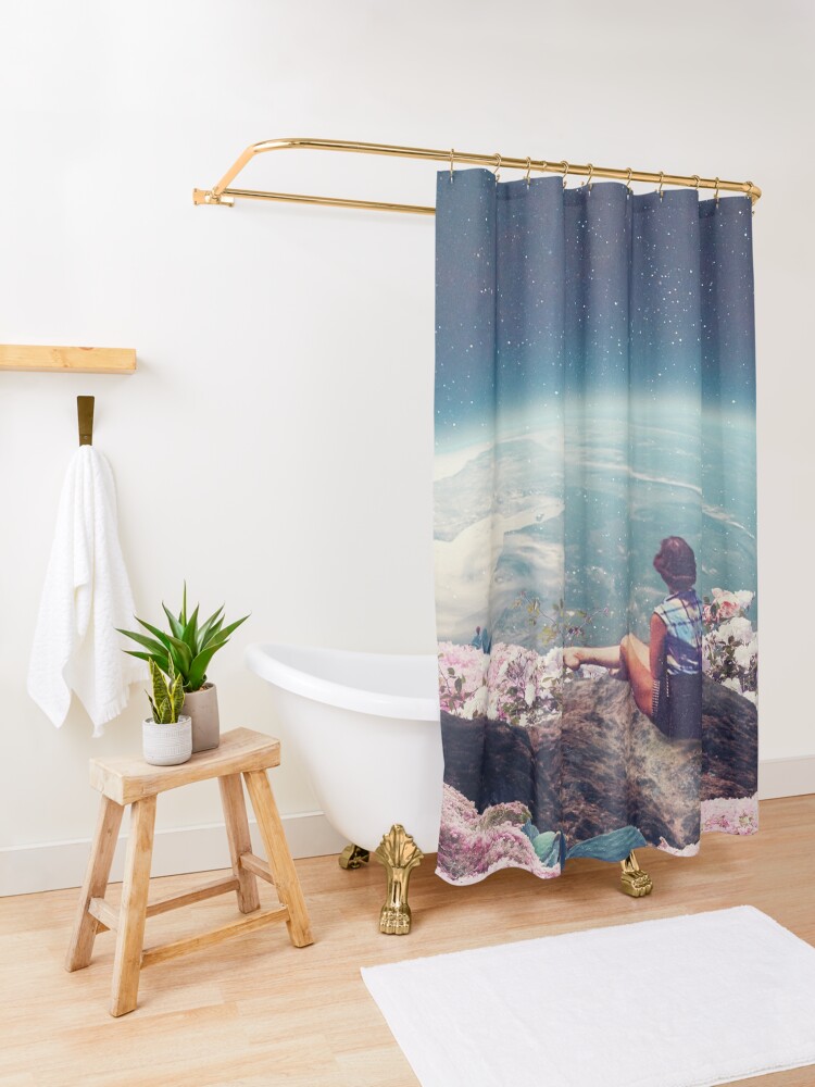 Alternate view of My World Blossomed when I Loved You Shower Curtain