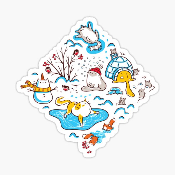 Winter Cats Sticker