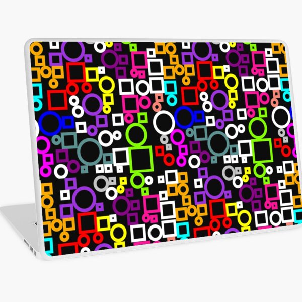 Happy Circles and Squares Laptop Skin