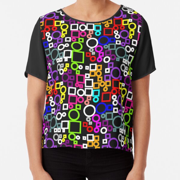 Happy Circles and Squares Chiffon Top