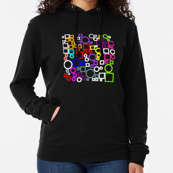Happy Circles and Squares Lightweight Hoodie