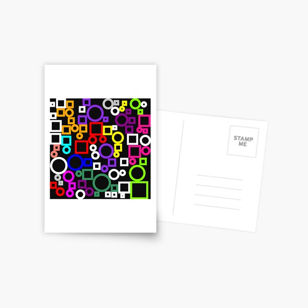 Happy Circles and Squares Postcard