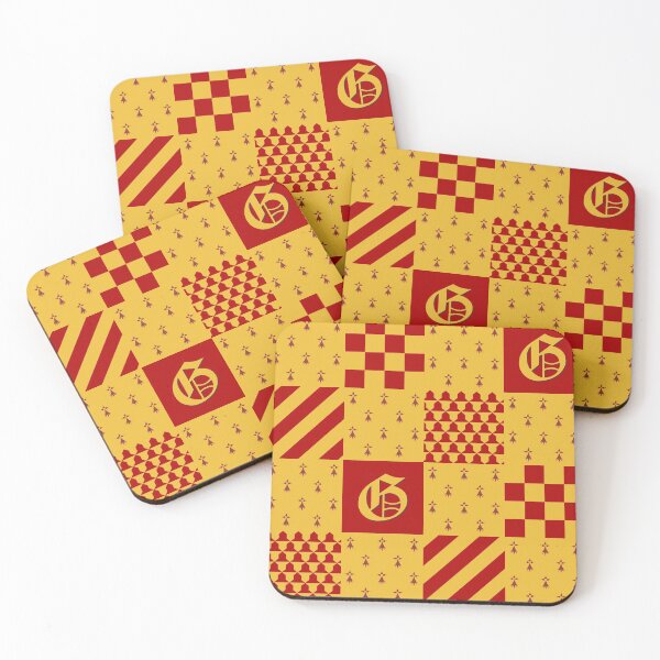 Item preview, Medieval Red Yellow Vair Ermine Heraldic Pattern designed and sold by Digital Homestead.